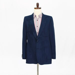 Lanvin 40R Navy Suede 2-Button Sport Coat Blazer Jacket Solid T517
